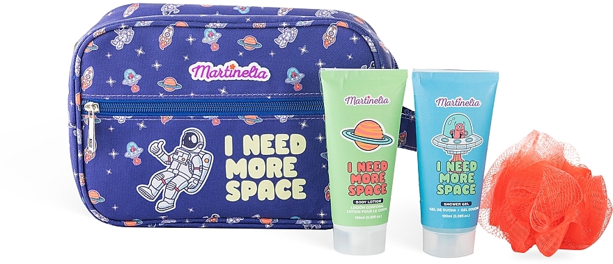 Набор - Martinelia I Need More Space Bag Set (sh/gel/100 ml + b/lot/100 ml + sponge/1 pcs) — фото N1