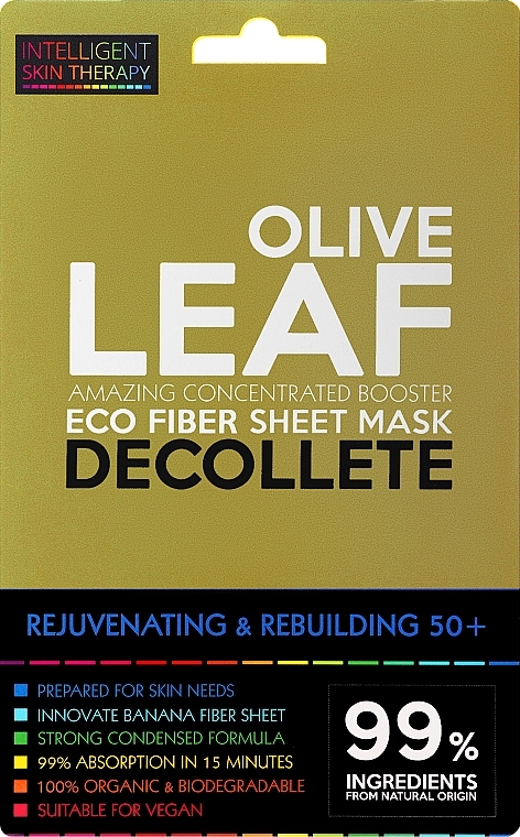Экспресс-маска для зоны декольте - Beauty Face IST Discoloration & Spots Decolette Mask Olive Leaf — фото N1