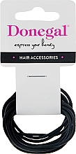 Резинки для волосся тонкі, чорні FA-9904, 12 шт. - Donegal — фото N1