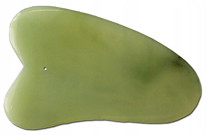 Массажер-скребок для лица "Гуаша", зеленый нефрит - Deni Carte Gua Sha — фото N1