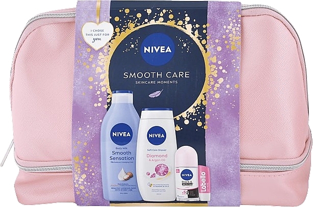 Набір - NIVEA Smooth Care (b/lot/400ml + sh/gel/250ml + deo/50ml + lip/balm/4.8g + bag) — фото N1