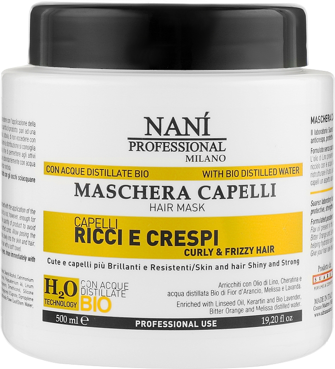 Маска для в'юнкого волосся - Nanì Professional Milano Curls and Respi Mask