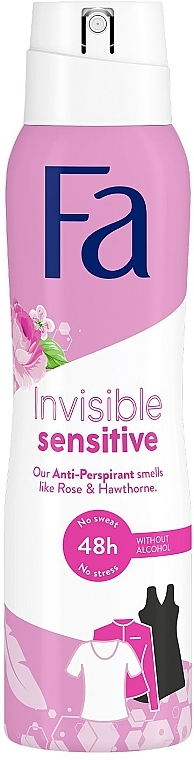 Антиперспирант-спрей с ароматом розы и боярышника - Fa Invisible Sensitive — фото N1