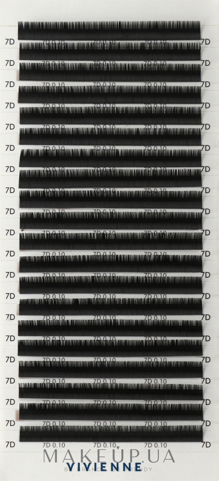 Накладные ресницы "Elite", черные, 20 линий (0,1, D, 7) - Vivienne — фото 1уп