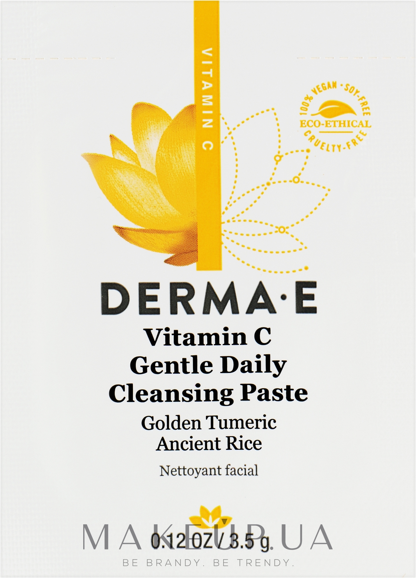 Ніжна освітлювальна щоденна паста 2в1 з вітаміном С - Derma E Vitamin C Gentle Daily Cleansing Paste (пробник) — фото 3.5g