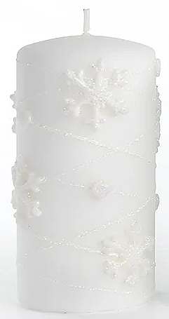 Декоративная свеча, белая, 7х10см - Artman Snowflake Application — фото N1