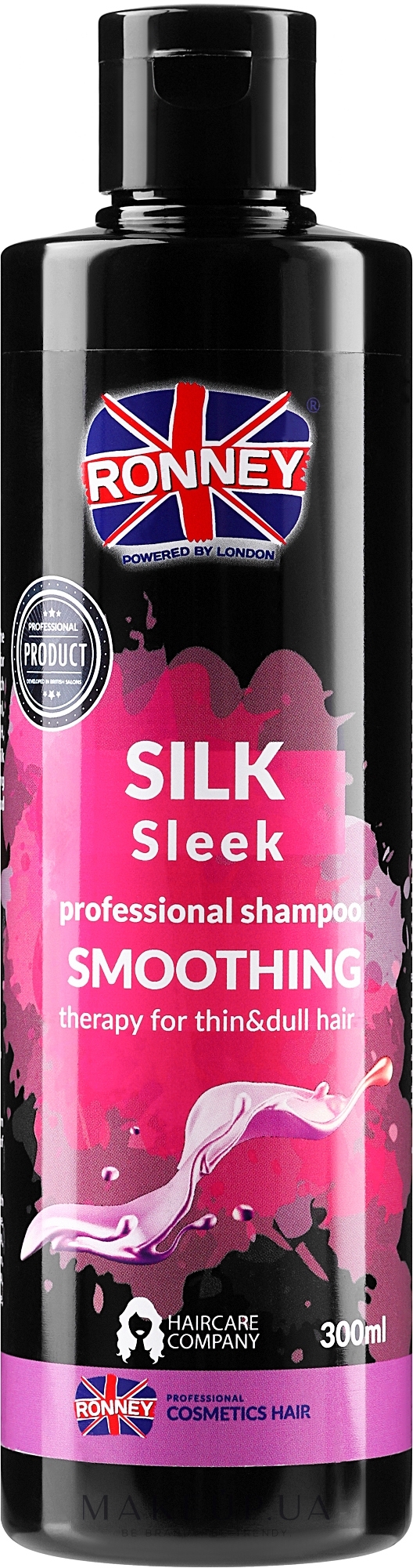 Шампунь с протеинами шелка - Ronney Professional Silk Sleek Smoothing Shampoo — фото 300ml
