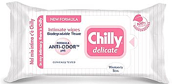 Серветки для інтимної гігієни "Делікатні" - Chilly Gel Delicate Intimate Wipes — фото N1