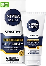 Духи, Парфюмерия, косметика Крем для чувствительной кожи с SPF 15 защитой - NIVEA MEN Sensitive SPF 15 Face Cream