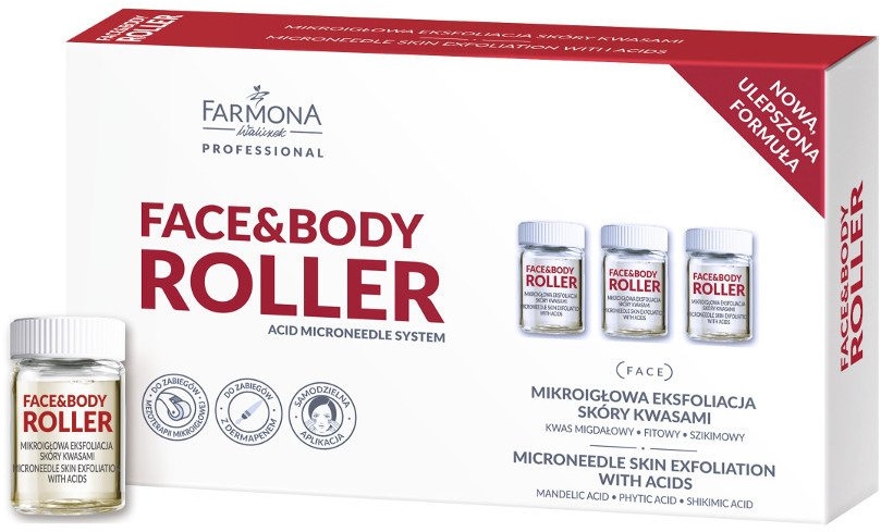 Активный антивозрастной концентрат для лица с кислотами - Farmona Professional Face&Body Roller Microneedle Skin Exfoliation — фото N1