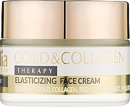 Нічний крем для обличчя із золотом і колагеном - Delia Gold & Collagen Therapy Elasticizing Night Cream — фото N1