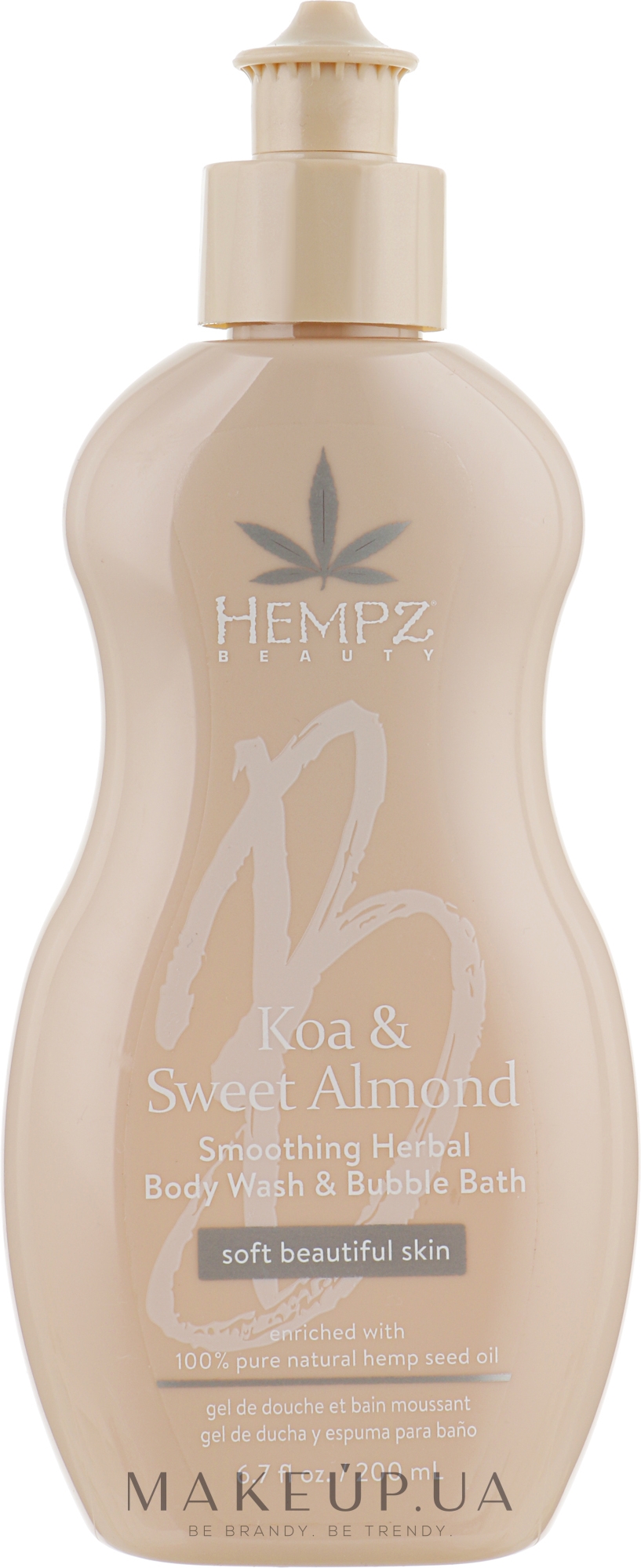 Гель-пена для душа "Коа и Сладкий Миндаль" - Hempz Koa & Sweet Almond Smoothing Herbal Bubble Bath — фото 200ml