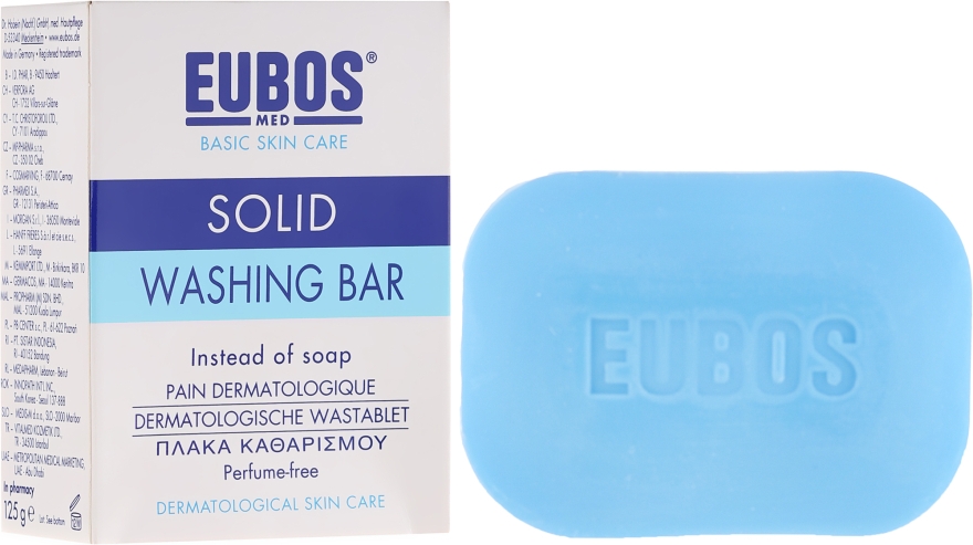 Мыло - Eubos Med Basic Skin Care Solid Washing Bar — фото N1