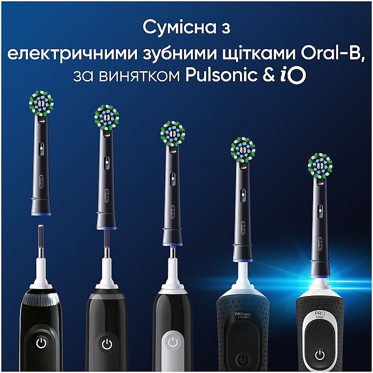 Змінна насадка для електричної зубної щітки, 2 шт. - Oral-B Pro Cross Action Black — фото N6