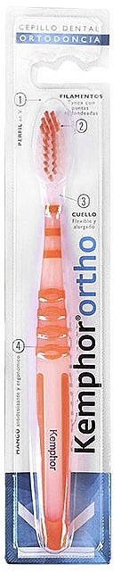 Зубна щітка, помаранчева - Kemphor Kemphor Ortho Orthodontic Toothbrush — фото N1