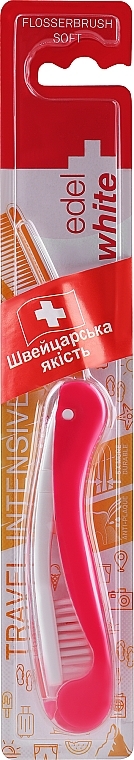 Дорожная зубная щетка, мягкая, розовая - Edel+White Road — фото N1