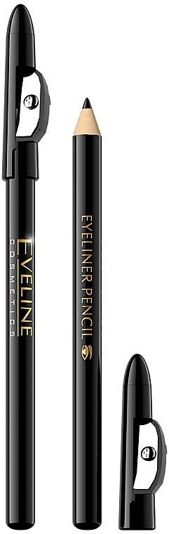 Олівець для очей, короткий, зі стругачкою - Eveline Cosmetics Eyeliner Pencil