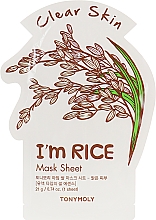 Духи, Парфюмерия, косметика Листовая маска для лица - Tony Moly I'm Real Rice Mask Sheet