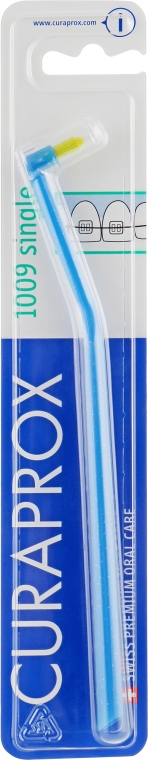 Монопучковая зубная щетка "Single CS 1009", голубая с салатовым - Curaprox — фото N1