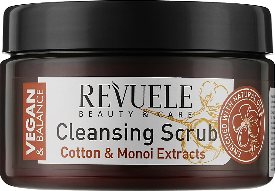 Скраб для тела "Хлопковое масло и экстракт монои" - Revuele Vegan & Balance Cotton Oil & Monoi Extracts Cleansing Scrub — фото N1