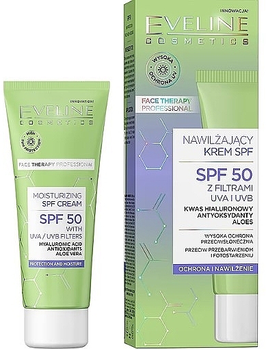 Увлажняющий солнцезащитный крем для лица - Eveline Face Therapy Proffesional Moisturizing SPF 50 Cream