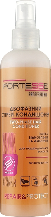 Двофазний відновлювальний спрей-кондиціонер для сухого та пошкодженого волосся - Fortesse Professional Repair & Protect Duo-Phase Hair Conditioner — фото N1