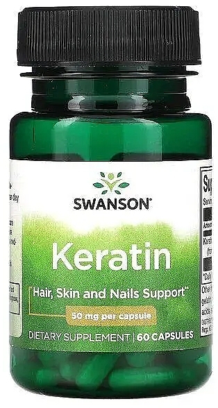 Дієтична добавка "Кератин", 50 мг - Swanson Keratin — фото N1