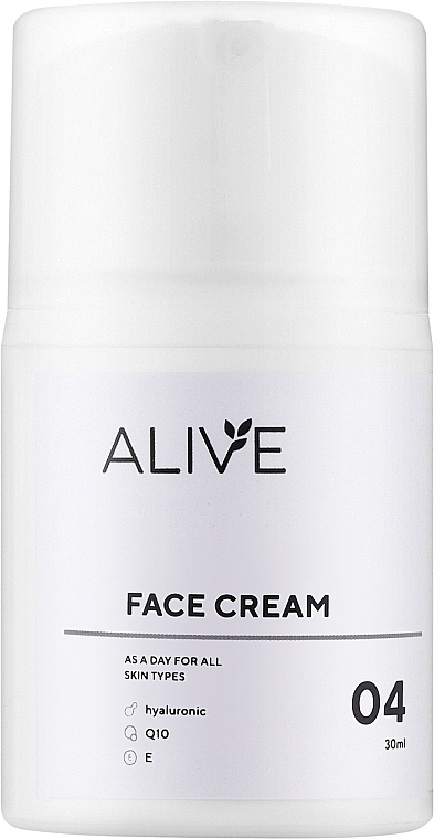 Крем для всех типов кожи для утреннего использования с антиооксидантом Q10 - ALIVE Cosmetics Face Cream 04 — фото N1