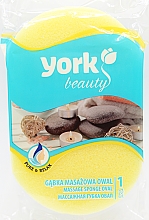 Губка для ванни та масажу, овал, жовта - York — фото N1