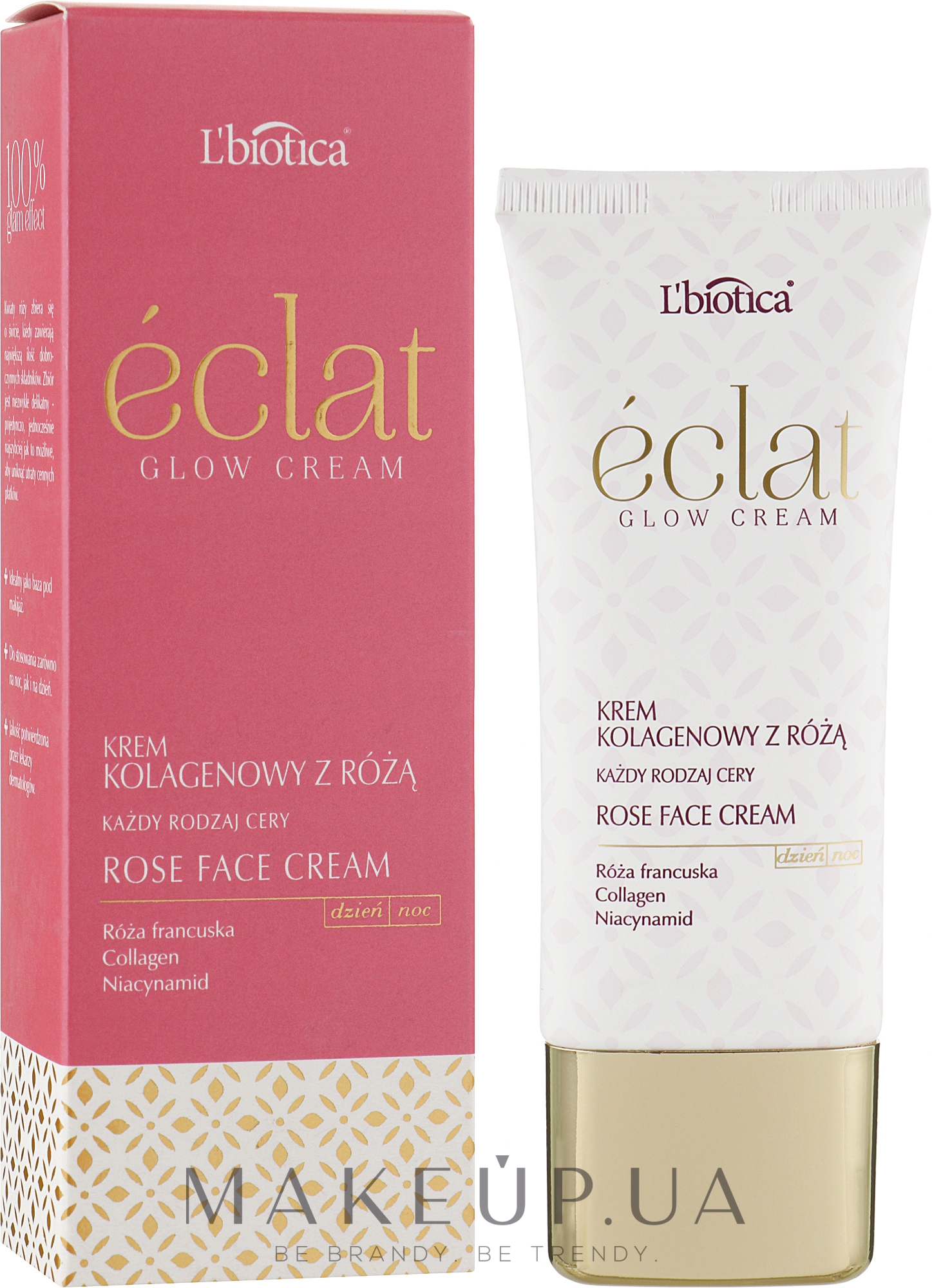 Крем для обличчя з колагеном і екстрактом французької троянди - L'biotica Eclat Clow Cream — фото 50ml
