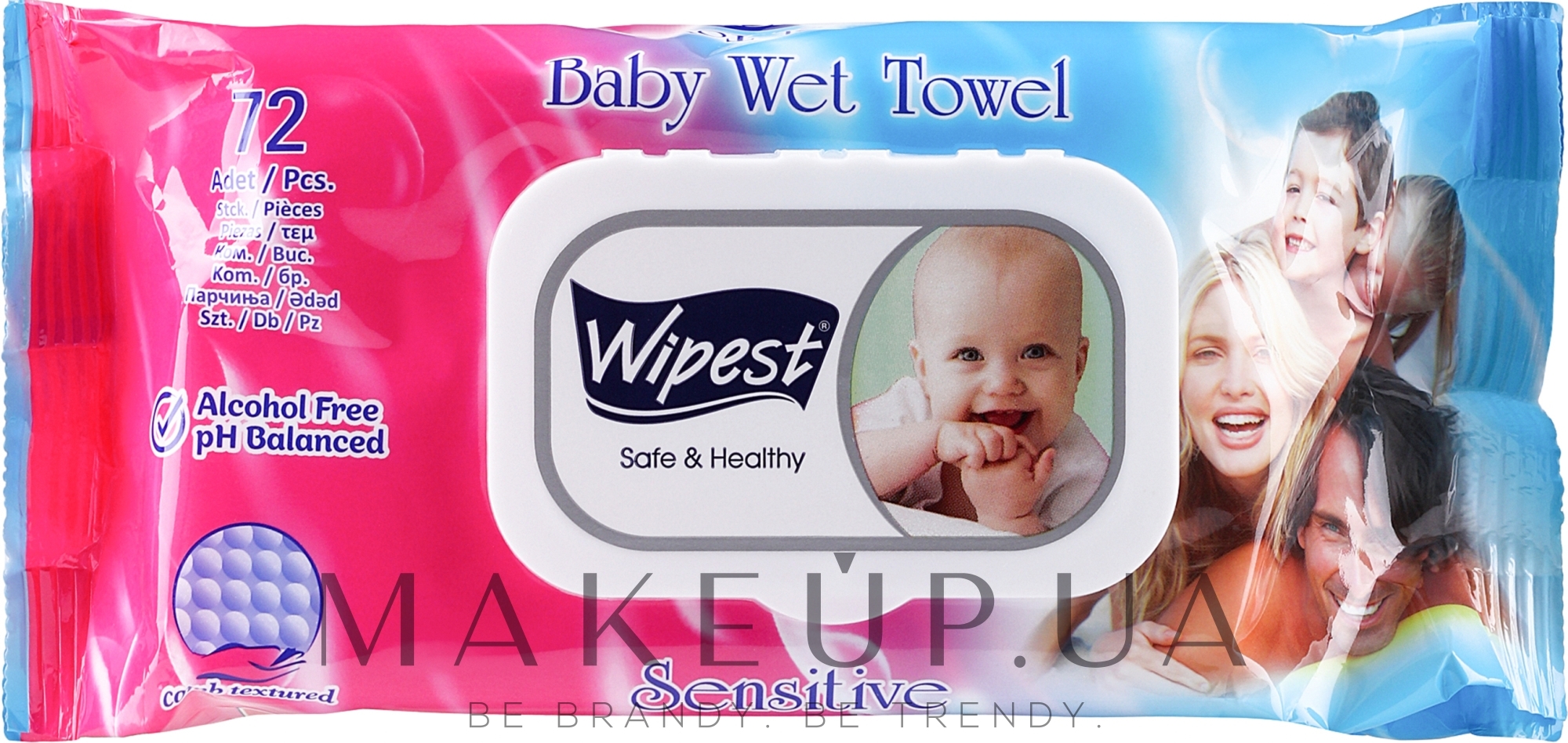 Дитячі вологі серветки "Sensitive", 72 шт. - Wipest Safe & Healthy Wet Towel — фото 72шт