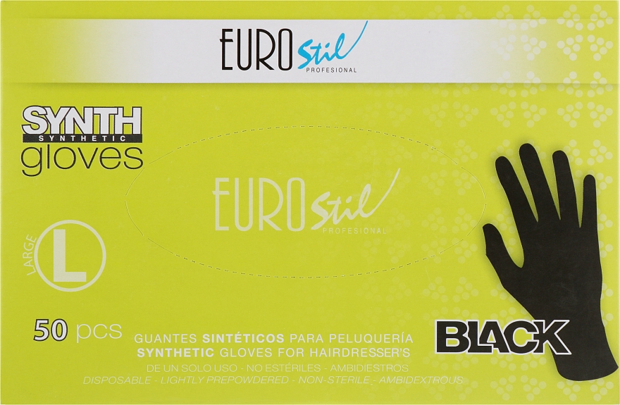 Рукавички для фарбування, 03463, великі, 50 штук - Eurostil Synth Large Gloves — фото N1