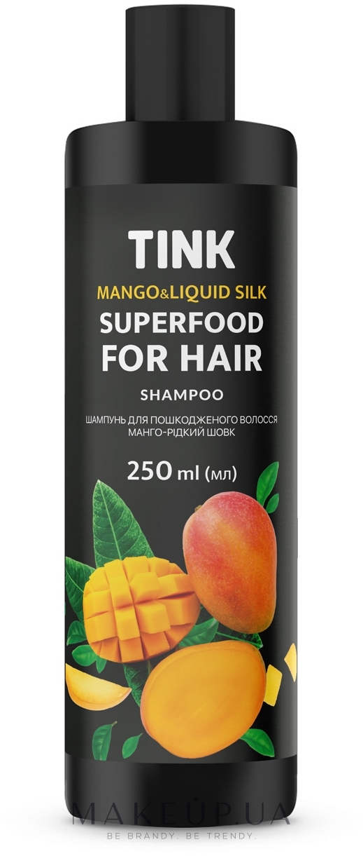 Шампунь для поврежденных волос "Манго и жидкий шелк" - Tink SuperFood For Hair Mango & Liquid Shampoo — фото 250ml