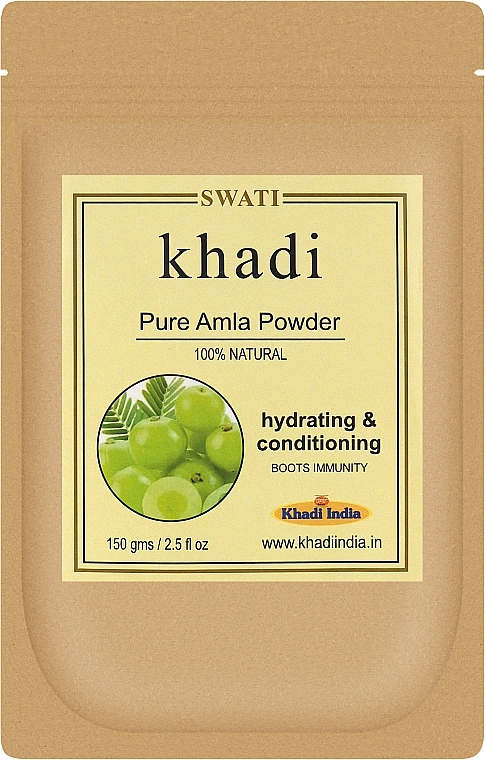 Натуральний кондиціонер для волосся та очищувальний засіб для шкіри голови з амлою - Khadi Swati Pure Alma Powder — фото N1
