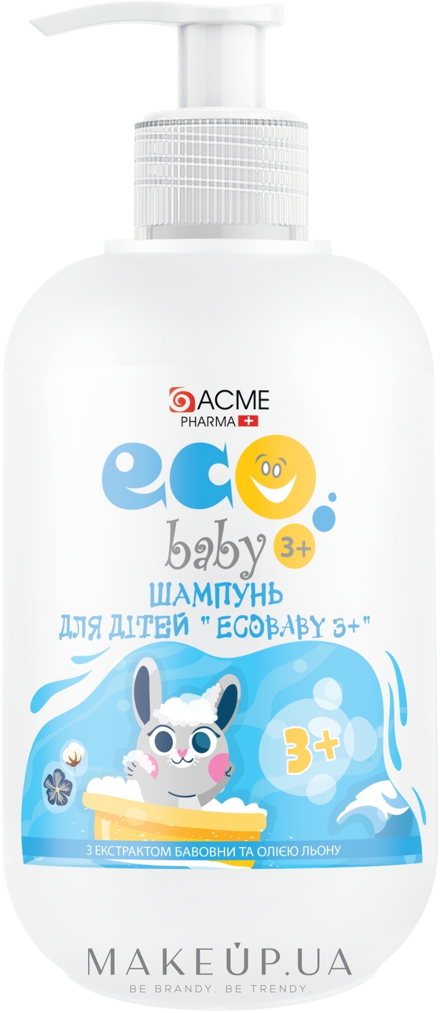 Сульфатний шампунь для дітей з екстрактом бавовни та олією льону - Acme Color Eco Baby 3+ — фото 500ml