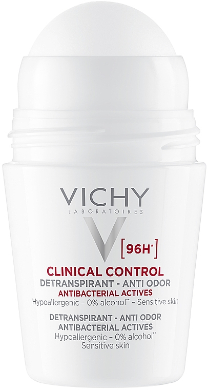 Кульковий антиперспірант проти надмірного потовиділення та запаху, 96 годин захисту - Vichy Clinical Control Deperspirant 96h — фото N2