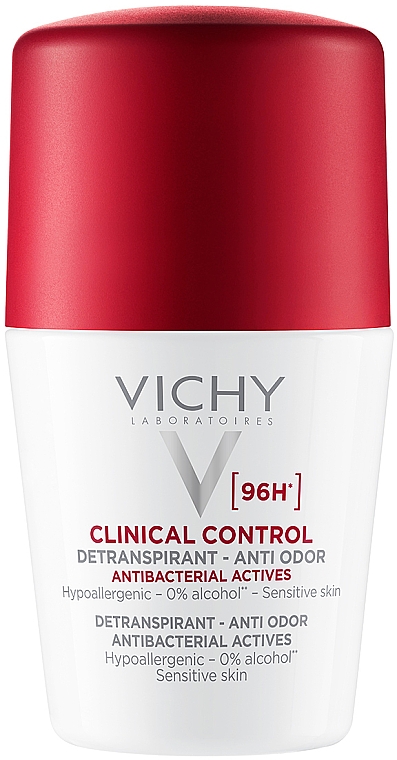 Шариковый антиперспирант против чрезмерного потоотделения и запаха, 96 часов защиты - Vichy Clinical Control Deperspirant 96h