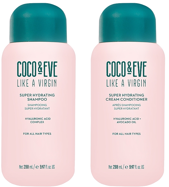 Набор - Coco & Eve Like A Virgin Super Hydration Duo Kit (shm/280ml + cond/280ml) — фото N2