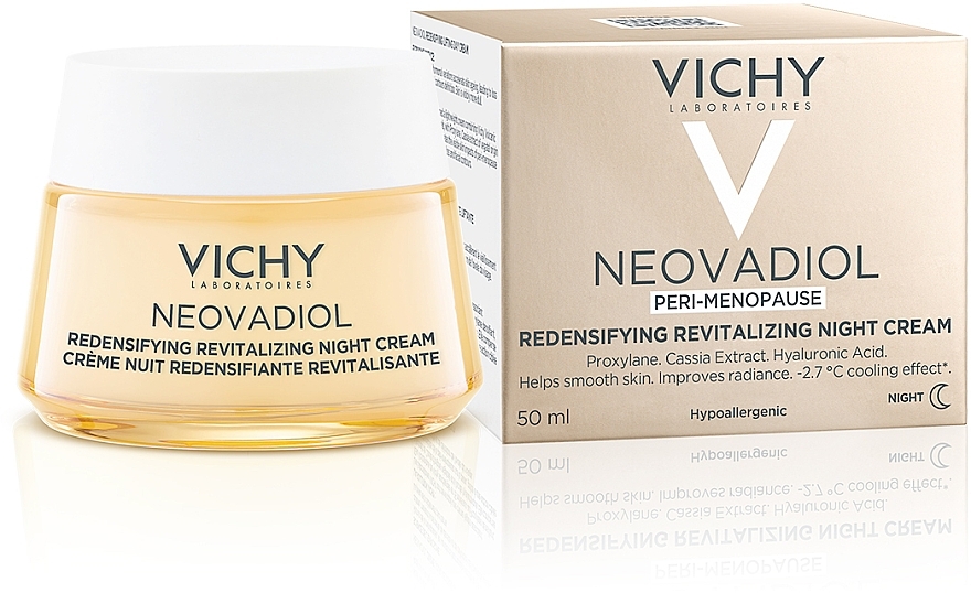 Нічний антивіковий крем з охолоджуючим ефектом для збільшення щільності та відновлення тонусу шкіри обличчя - Vichy Neovadiol Redensifying Revitalizing Night Cream * — фото N2