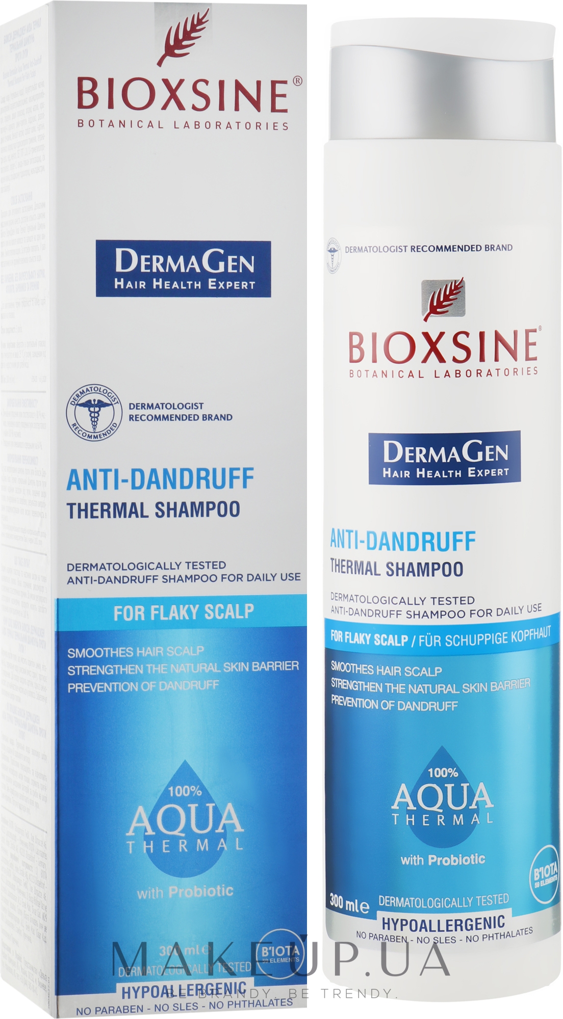 Термальный шампунь против перхоти - Biota Bioxsine DermaGen Aqua Thermal Anti-Dandruff Thermal Shampoo — фото 300ml