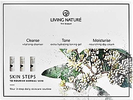 Духи, Парфюмерия, косметика Набор - Living Nature Skin Steps To Normal Nourish Skin (milk/50ml + gel/50ml + cr/50ml)