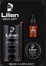 Духи, Парфюмерия, косметика Набор - Lilien Men-Art Black (wax/45 g + shampoo/250 ml + h/oil/30 ml) 