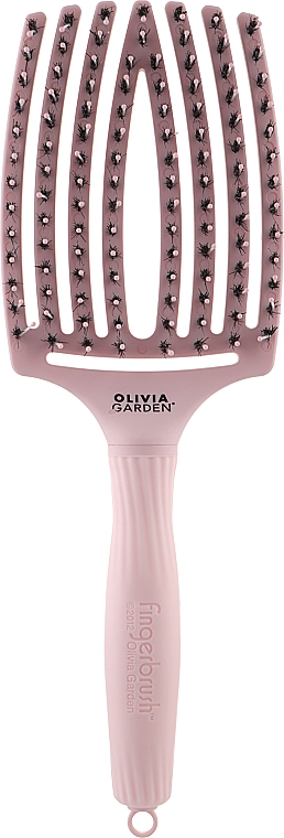 Щітка для укладки - Olivia Garden FingerBrush Combo Large Pastel Pink — фото N1