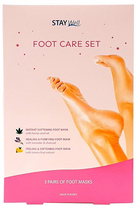 Набір для ніг - Stay Well Foot Care Set (f/mask/3x2szt) — фото N1