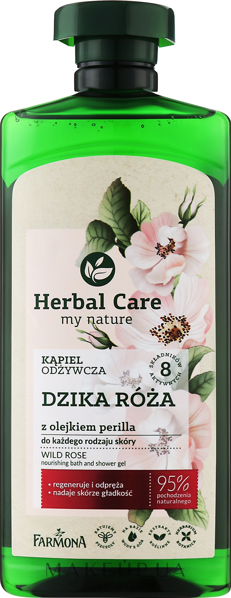Молочко для ванны "Дикая роза и масло шиповника" - Farmona Herbal Care — фото 500ml