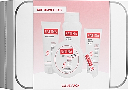 Набор - Satina Cream Set (b/cr/150ml + b/lot/200ml + h/cr/100ml + cr/75/ml + lip/balm/4.8g + bag) — фото N1