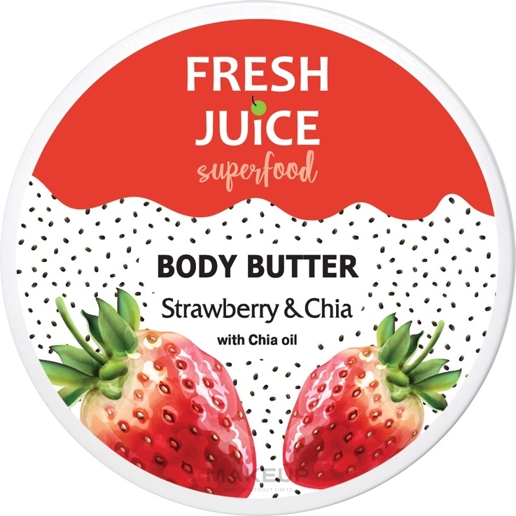 Крем-олія для тіла "Полуниця та чіа" - Fresh Juice Superfood Strawberry & Chia — фото 225ml