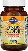 Харчова добавка - Garden of Life Vitamin Code Raw D3, 50 mcg — фото N2