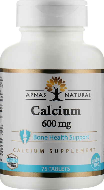 Пищевая добавка "Calcium Supplement 600", 75 таблеток - Apnas Natural — фото N1