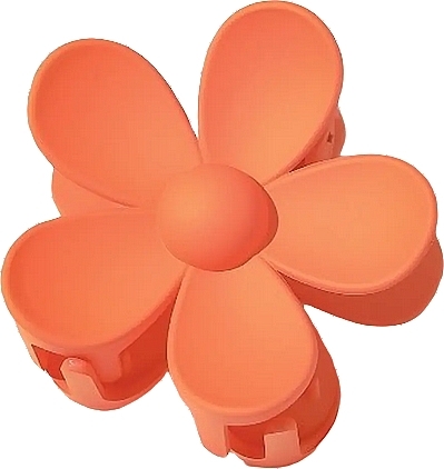 Заколка-краб для волос "Цветок", оранжевая - Ecarla — фото N1